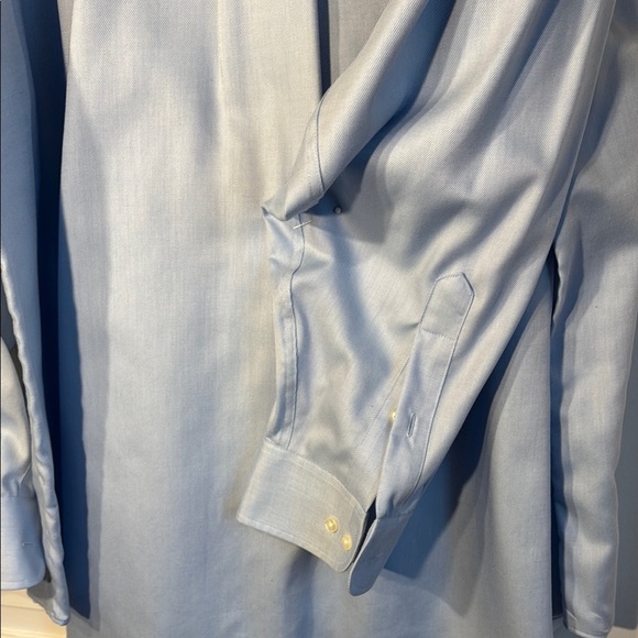 Classic Blue Cotton Shirt with Long Sleeves - Picture 3 of 5